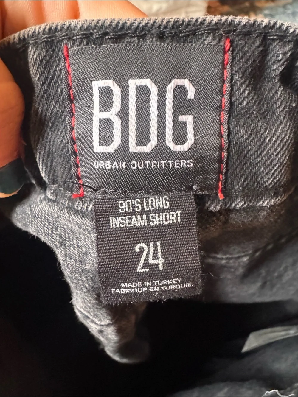 BDG Washed Black High-Rise Denim Shorts 90s Long Inseam